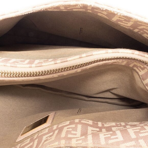 FENDI Pink Leather Zucca Shoulder Bag - Picture 9 of 16